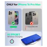 OCASE Compatible with iPhone 16 Pro Max Wallet Case, PU Leather Flip Folio Case with Card Holders RFID Blocking Kickstand [Shockproof TPU Inner Shell] Phone Cover 6.9 Inch 2024, Sapphire Blue