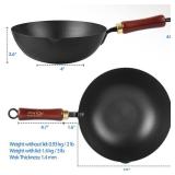 Souped Up Recipes 10 Inch Carbon Steel Wok For Electric, Induction and Gas Stoves