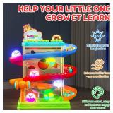 2-in-1 Rolling Ball & Car Ramp Race Track for Toddlers, Hammer Ball Drop Toy for Boys & Girls, Interactive Toys w/Sensor Lights - Montessori STEM Learning Toys - Brithday Gift for Kids 1-5+ Year Old