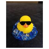 Toykee Lid Plate Topper for Stanley Cup 40 oz - Blue Rubber Duck with Sunglasses Ice Cube Funny Decoration Accessories for Tumbler, Water Botter Glitter Bling Decor for Women Girls