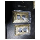 Antique Brass Duplex Outlet Cover Paisley Pattern Decorative Wall Plates for Electrical Outlet, Metal Switch Plates and Receptacle Cover for Kitchen Bathroom (1 Gang Duplex Outlet-6 Pack)