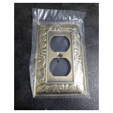 Antique Brass Duplex Outlet Cover Paisley Pattern Decorative Wall Plates for Electrical Outlet, Metal Switch Plates and Receptacle Cover for Kitchen Bathroom (1 Gang Duplex Outlet-6 Pack)