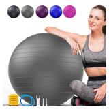Soft Exercise ball, Anti-Burst Yoga Ball Chair Supports 2200lbs, Workout Equipment w/ Pump for Pregnancy Medicine Birthing Physical Therapy Stability Excersing Birth Swiss Fitness Gym Physio Labor Abs
