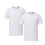 ORJ 2 PCS Adult Unisex Sublimation Blank T Shirts Polyester Tshirts for Sublimation White Crew Neck 3XL ONE ALREADY PRINTED ON