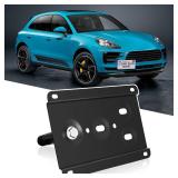 Durable Front License Plate Holder Compatible with 2014-2022 Porsche Macan, 2016-up Audi Q7 No Drill Tow Hook License Plate Bracket, Heavy Duty Car Number Frame with Anti-Theft Mounting Screws