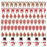 60 Pcs Mini Christmas Lollipop Candy Resin Charms for Crafts, 1 Inch Red and Green Miniatures, DIY Holiday Decor Supplies, Xmas Tree Ornament Embellishments, Party Craft Accessories