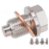 Dsnaduo 1PC M14x1.25 Stainless Steel Magnetic Oil Drain Plug Fit Suzuki Motorcycles Textron Off Road Arctic Cat Wildcat ATV UTV Ford Super Duty International Harvester, Replace F4TZ-6730-A DP015