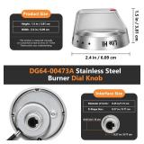 DG64-00473A Burner Control Dial Knob Range Oven Replacement Compatible with Samsung Gas Stove Knob NX58H5600SS NX58F5700WS NX58H5650WS NX58J7750SS NX58M6850SS 5pcs