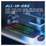 Redragon S101-3 PRO Gaming Keyboard and Mouse, RGB Backlit Programmable Keyboard Mouse with Software, Independent Macro Record Keys, Value Combo Set, New Update Version