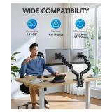 HUANUO Dual Monitor Stand, Fully Adjustable Gaming Monitor Desk Mount for 13-32 Computer Screens, Full Motion VESA 75x75/100x100 with C-Clamp & Grommet Base, Each Arm Holds 4.4 to 19.8 lbs