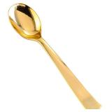 Liacere 360Pcs Plastic Spoons - 6.7 inch Heavy Duty Plastic Spoons-Heavyweight Gold Disposable Spoons-Gold Silverware for Halloween &Chrismas And Daily Using & New Year