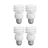 Xtricity Compact Fluorescent Light Bulbs T2 Spiral, E26 Base, 13W (60W Equivalent), 4100k Cool White, 900 Lumens, CFL, 120V - UL Listed, (4 Pack)