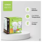 Xtricity Compact Fluorescent Light Bulbs T2 Spiral, E26 Base, 13W (60W Equivalent), 4100k Cool White, 900 Lumens, CFL, 120V - UL Listed, (4 Pack)
