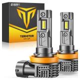 FAHREN H11/H8/H16 Fog Light Bulbs,16000LM 800% Brightness Upgraded 6500K Cool White Driving Fog Lights, 60000HRS Lifespan Replacement H8 H16 Fog Bulbs, 1:1 Mini Size Plug and Play, Pack of 2