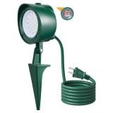 SURAIELEC Dusk to Dawn Christmas Spotlight Outdoor, Red & Green Decorative LED Landscape Spotlights with Timer, 6000K Daylight Waterproof Flood Lights for Yard, Tree, Flag, Holiday Decor, ETL Listed