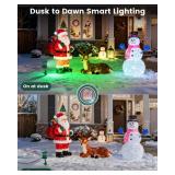 SURAIELEC Dusk to Dawn Christmas Spotlight Outdoor, Red & Green Decorative LED Landscape Spotlights with Timer, 6000K Daylight Waterproof Flood Lights for Yard, Tree, Flag, Holiday Decor, ETL Listed