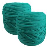 2 Pack 270g Polyester Blanket Yarn t Shirt Yarn Tshirt Yarn for Crochet t-Shirt Yarn Fabric Yarn T-Shirt Crochet Yarn for DIY Knitting Crochet Cloth Blanket Bag Dolls (Coffee) (DEEP Green)