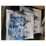 AACORS Christmas Winter Pillow Cover 20x20 Inch Set of 2,Watercolor Teal Tree Snowflake Decoration Holiday Farmhouse Pillow Case Nature Forest Decor for Home Sofa Couch (Blue) AK001-20