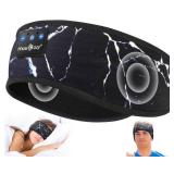 MUSICOZY Sleep Headphones Bluetooth 5.4 Headband, Wireless Earphones Music Sleep Earbuds Sleeping Eye Mask with HD Stereo Speakers for Workout Running Travel Yoga, Ideal Gifts (Marbling Black)
