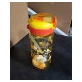 wooshwa Kids Water Bottle for School or Travel, 20 Oz Durable Plastic Water Bottle with Silicone Straw and Pop-Up Spout Cover, BPA Free & Dishwasher Safe(Excavator)