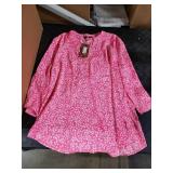 Gaharu Floral Ruffle Sleeve Blouse Large