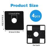 Nogeqi 4PCS Escutcheon Plate, Black Square Plumbing Cover Plates, Wall-Mounted Self-Adhesive Shower Arm Split Pipe Flange for Fixed Shower Head Faucet, Fit for 22mm/0.87 Inch Diameter Pipe