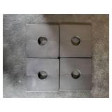 Nogeqi 4PCS Escutcheon Plate, Black Square Plumbing Cover Plates, Wall-Mounted Self-Adhesive Shower Arm Split Pipe Flange for Fixed Shower Head Faucet, Fit for 22mm/0.87 Inch Diameter Pipe