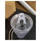 1 Pack Ribbed Glass Tumbler with Lid and Straw 16 oz Cute Ice Coffee Cup Set for Smoothie Juice Matcha Tea Latte Cappuccino Espresso Hot Coffe Water Reusable Clear Travel Mug Aesthetic Drinking Mug