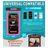 Hiearcool Waterproof Phone Pouch,Waterproof Phone Case for iPhone 17 16 15 14 13 Pro Max,IPX8 Phone Waterproof Pouch for Beach Cruise Ship Travel Essentials Green&Bright Red-2Pack