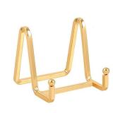 Plate Holder Easel Display Stand - 3 inch Metal Plate Stands for Display - Tabletop Picture Stand - Gold Iron Easels for Display Pictures | Photo Frames | Book | Decorative Plates | Plaque - 1 Pack