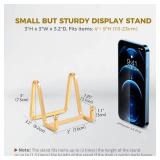 Plate Holder Easel Display Stand - 3 inch Metal Plate Stands for Display - Tabletop Picture Stand - Gold Iron Easels for Display Pictures | Photo Frames | Book | Decorative Plates | Plaque - 1 Pack