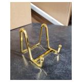 Plate Holder Easel Display Stand - 3 inch Metal Plate Stands for Display - Tabletop Picture Stand - Gold Iron Easels for Display Pictures | Photo Frames | Book | Decorative Plates | Plaque - 1 Pack