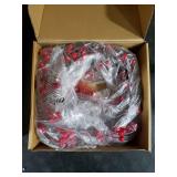 Hairui Red Berry Garland with Lights 6FT Battery Operated with Timer, Lighted Garland 120 LED Fairy Lights for Home Fireplace Wall Mantel Christmas Decoration Inside