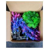 Ameliade Aquarium Artificial Plastic Plants Decorations and Rock Cave Decor Set Goldfish Betta Fish Tank Accessories Small Large Fish Bowl Ornaments