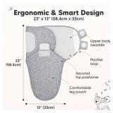 3-Pack Organic Baby Swaddle Sleep Sacks - Swaddles for Newborns, Infant 3-6 Months, Baby Girls, Boys, Soft & Snug Newborn Sleep Sack, Nursery Swaddling Blankets (Cloud, L)