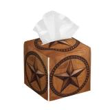 Western Retro Stars Square Tissue Boxes, Tissue Box Holder 5.2x5.2x5.2 for Bathroom/Night Stand/Home/Car/Office/End Table.