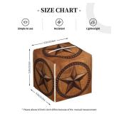 Western Retro Stars Square Tissue Boxes, Tissue Box Holder 5.2x5.2x5.2 for Bathroom/Night Stand/Home/Car/Office/End Table.
