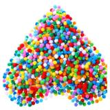 Shappy 2000 Pieces 0.8 cm Pom Poms for Craft Making Mini Tiny Small Christmas Pompom Balls Assorted Color Elastic Arts Pompoms for Hobby Supplies Creative DIY Craft Material Decoration (Mixed Color)