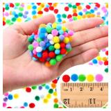 Shappy 2000 Pieces 0.8 cm Pom Poms for Craft Making Mini Tiny Small Christmas Pompom Balls Assorted Color Elastic Arts Pompoms for Hobby Supplies Creative DIY Craft Material Decoration (Mixed Color)