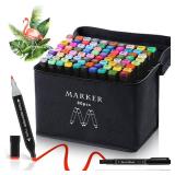 AdamStar Alcohol Markers, Multi Colors Dual Tip Art Markers for Kids & Adult Coloring, Sketching, Drawing - Paint Pens With Carry Case