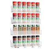 Nieifi Spice Rack Wall Mount, 4 Pack, Clear, Screw or Adhesive Installation, Spice Rack Organizer for Your Kitchen Cabinet or Pantry Door