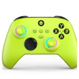 W&O Wireless Controller for With Xbox One, Xbox Series X/S, Xbox One X/S, PC, With RGB LED Light, Mappable Buttons, With 2.4GHZ Wireless Adapter Gamepad (Electric Volt)
