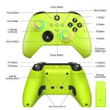 W&O Wireless Controller for With Xbox One, Xbox Series X/S, Xbox One X/S, PC, With RGB LED Light, Mappable Buttons, With 2.4GHZ Wireless Adapter Gamepad (Electric Volt)
