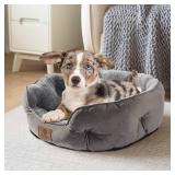 Asvin Small Dog Bed for Small Dogs, Cat Beds for Indoor Cats, Pet Bed for Puppy and Kitty, Extra Soft & Machine Washable with Anti-Slip & Water-Resistant Oxford Bottom, Grey, 20 inches