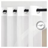 NICETOWN Living Room Sheer Curtains 96 inches Long - Grommet Top Voile Sheer Lightweight Airy & Elegant Window Treatment Panels for Bedroom, Ivory, 2 Pieces, W54 x L96