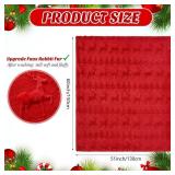 Tegeme Christmas Throw Blanket 3D Red Christmas Reindeer Throw Blanket 50 x 60 Winter Xmas Holidays Dutch Velvet Faux Rabbit Fur Decorations Cozy Soft Lightweight Gift for Home Living Room Bed Sofa