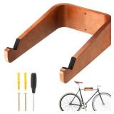 Geelin Wooden Bike Wall Mount Horizontal Bicycle Wall Mount Wall Bike Rack for Home Garage Apartment Make Your Apartment Tidier