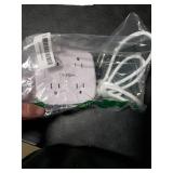 6 Ft Surge Protector Power Strip - 8 Widely Outlets with 4 USB Ports, 3 Side Outlet Extender with 6 Feet Extension Cord, Flat Plug, Wall Mount, Desk USB Charging Station, ETL,White