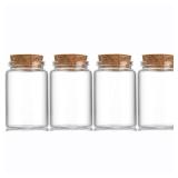 EWEIGEER 4 pcs 90ml Small Glass Bottles with Cork Stopper,Decorative Bottle,Vials Jars,Cute Storage Jar,Wishing Bottle 47x70mm(1.85x2.76inch)