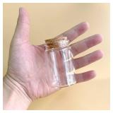 EWEIGEER 4 pcs 90ml Small Glass Bottles with Cork Stopper,Decorative Bottle,Vials Jars,Cute Storage Jar,Wishing Bottle 47x70mm(1.85x2.76inch)